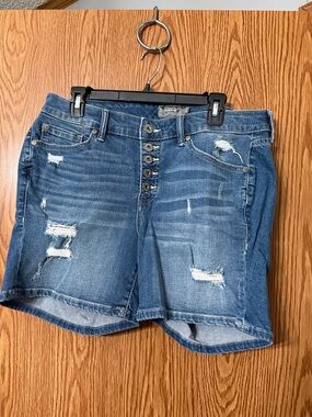 torrid Blue Distressed High-Rise Denim Jeans